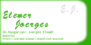 elemer joerges business card